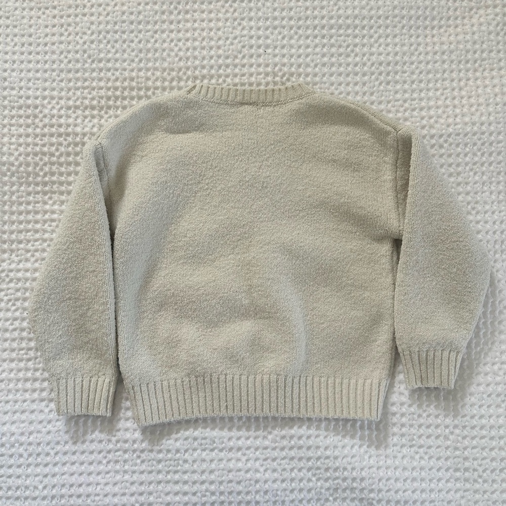 Cream Knit Floral Appliqué Sweater - Picture 4 of 5